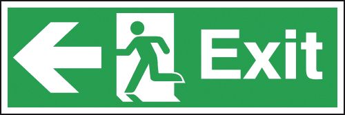 Exit Running Man and Arrow Left Signs