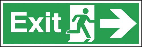 Exit Running Man & Arrow Right Signs