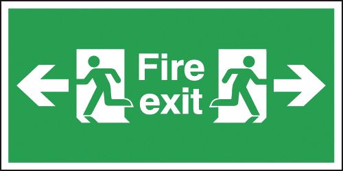 Fire Exit Running Man Left & Right Signs