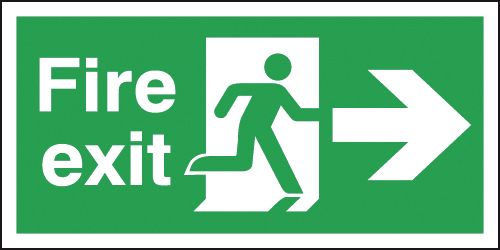 Fire Exit Running Man & Arrow Right Sign