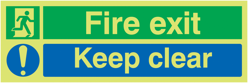 Xtra-Glo Aluminium Fire Exit/Keep Clear Sign