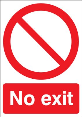 No Exit With Prohibition Symbol Window Fix Safety Signs