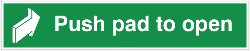 Push Pad To Open & Back Arrow Fire Door Signs