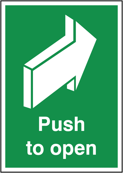 Push To Open & Back Arrow Signs
