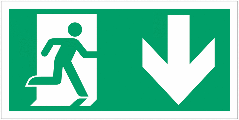 Running Man & Arrow Down Signs