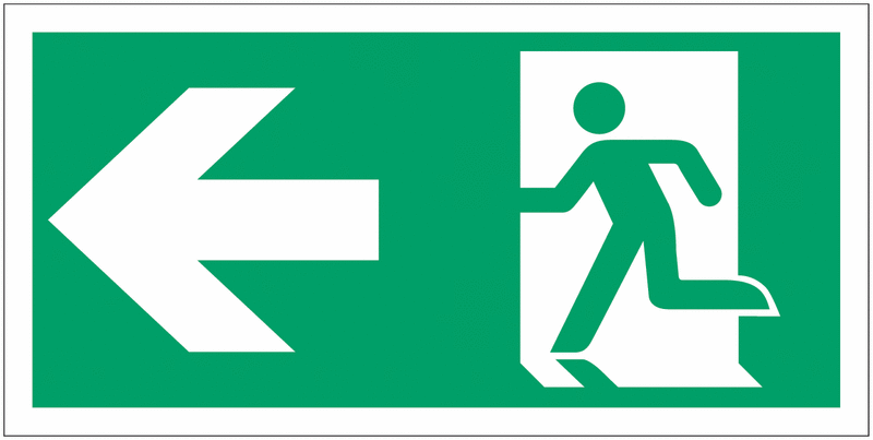 Running Man & Arrow Left Signs