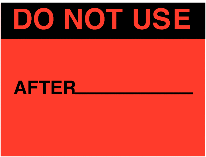 Do Not Use After - Fluorescent Jumbo Write-On Labels