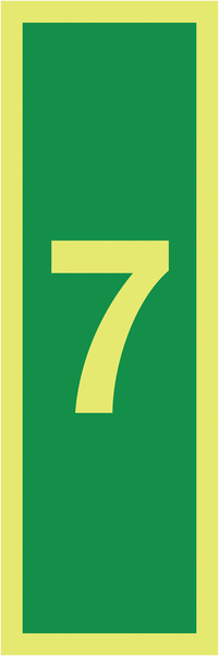 Nite-Glo Photoluminescent Number 7 Symbol Signs - Single