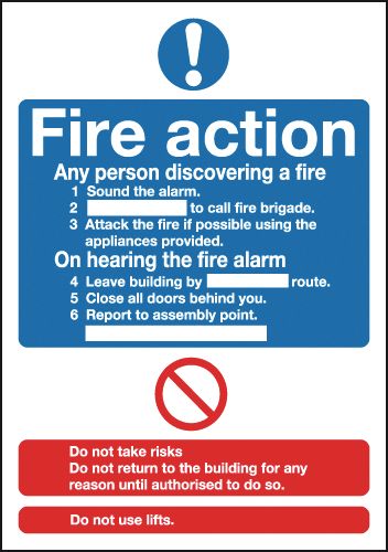 Fire Action Sign (Standard)