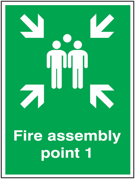 Fire Assembly Point 1 Outdoor Aluminium Signs