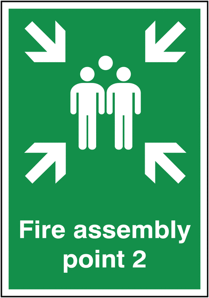 Fire Assembly Point 2 Signs