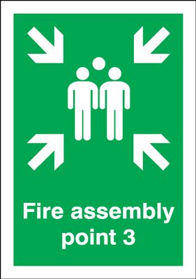 Fire Assembly Point 3 Signs