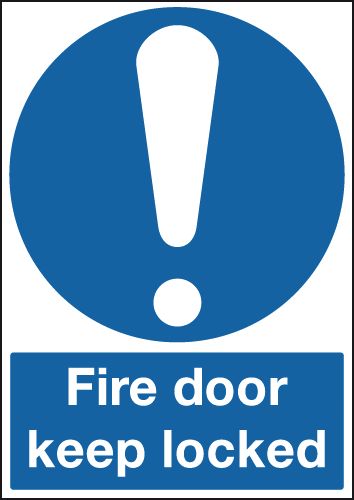 Fire Door Keep Locked (Symbol) Signs