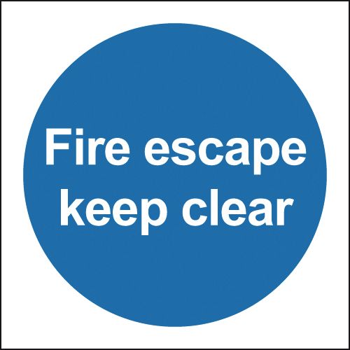 Fire Escape Keep Clear Signs