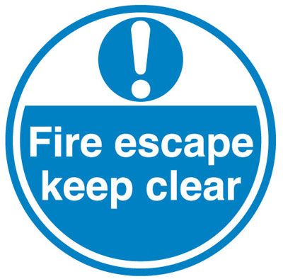 Anti-Slip Floor Signs - Fire Escape Keep Clear