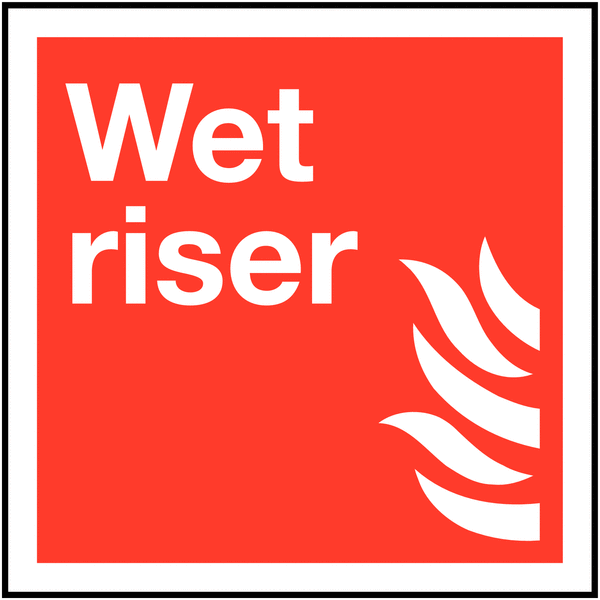 Self-Adhesive Wet Riser Square Signs - Single Vinyl Sign
