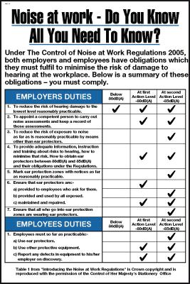 Noise at Work Wall Chart