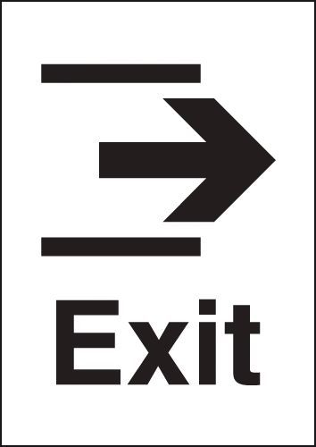 Exit (Right Arrow) Metal Look Signs