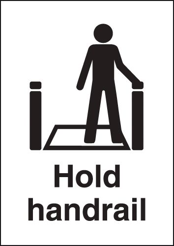 Metal Look Signs - Hold Handrail