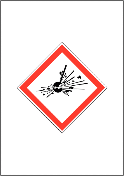 Single GHS COSHH Symbol Signs - Explosive 297 x 210 mm