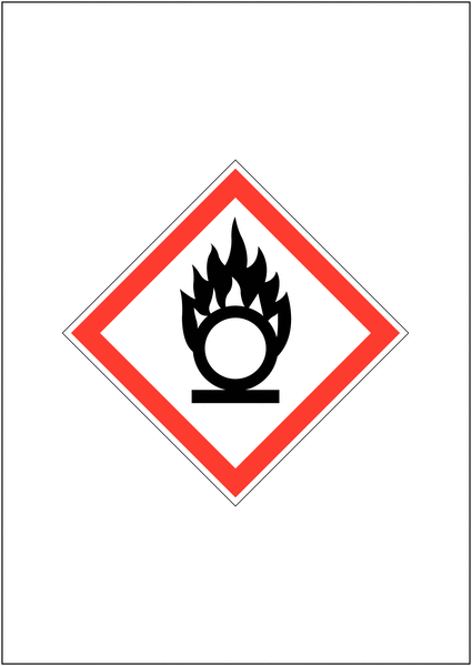 Single GHS COSHH Symbol Magnetic Signs - Oxidising