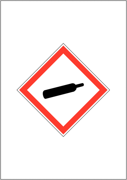 Single GHS COSHH Symbol Magnetic Signs - Compressed Gas