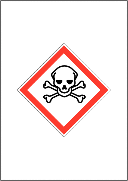 Single GHS COSHH Symbol Magnetic Portrait Signs - Toxic
