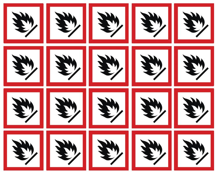GHS Symbols On-a-Sheet - Flammable