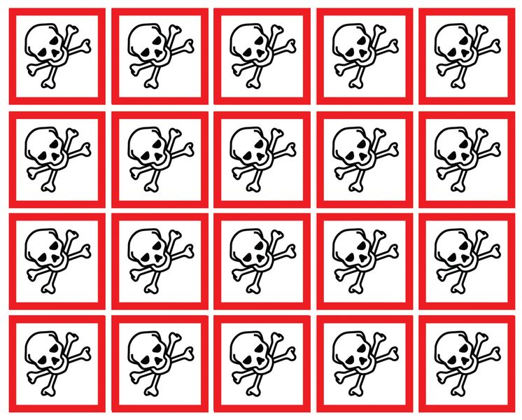 GHS Symbols On-a-Sheet Self-adhesive - Toxic