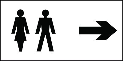 Toilet Directional Sign - Right Arrow
