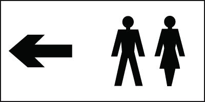 Toilet Direction Sign - Left Arrow