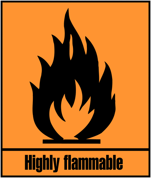 Highly Flammable - Hazard Symbols On-a-Sheet