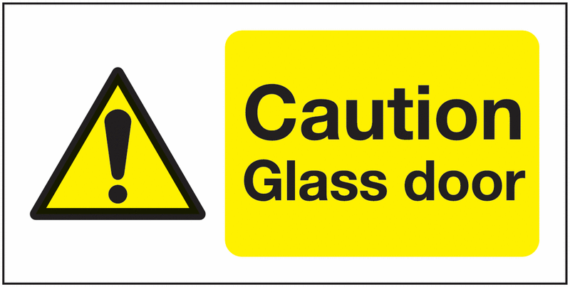 Caution Glass Doors Window Fix Safety Sign