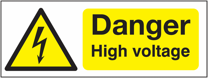 Danger High Voltage Window Fix Safety Signs