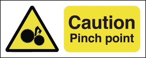 Caution Pinch Point Signs