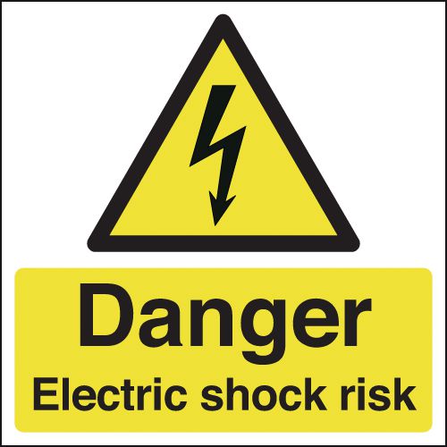 Danger Electric Shock Risk Sign
