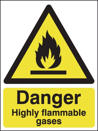 Danger Highly Flamable Gases Signs