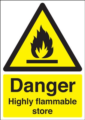 Danger Highly Flammable Store Sign
