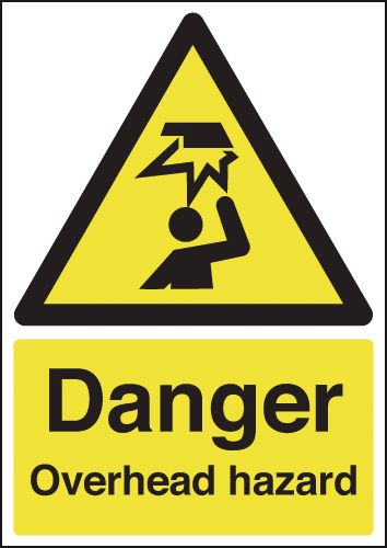 Danger Overhead Hazard Sign