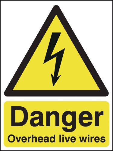 Danger Overhead Live Wires Signs