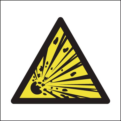 Explosive Hazard Symbol Signs