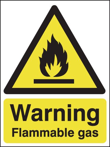 Warning Flammable Gas Signs