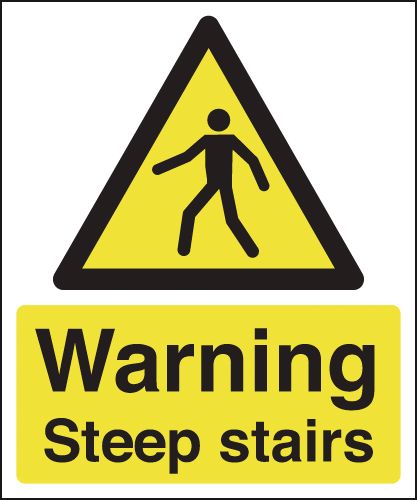 Warning Steep Stairs Signs