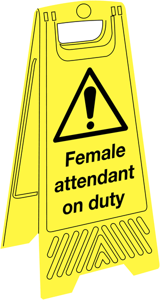 Economy Floor Stand - Female Attendant On Duty