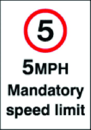 5Mph Mandatory Speed Limit Sign