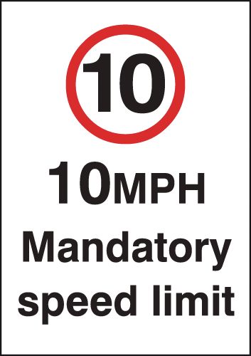 10 mph Mandatory Speed Limit Signs