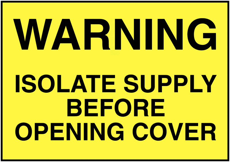 Warning Isolate Supply Before Opening Labels - 5-Pack
