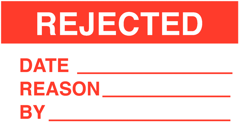 Rejected By/Date/Reason Jumbo Write-On Labels