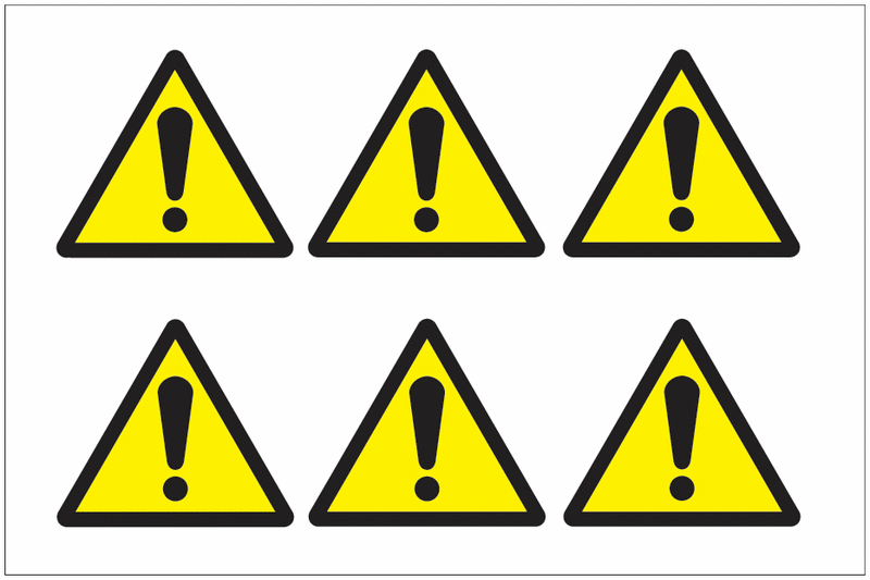 General Hazard Symbol - Vinyl Safety Labels On-a-Sheet