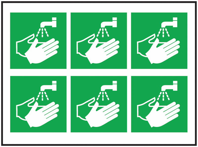 Hand Washing Facility Symbol Sheet Vinyl Labels